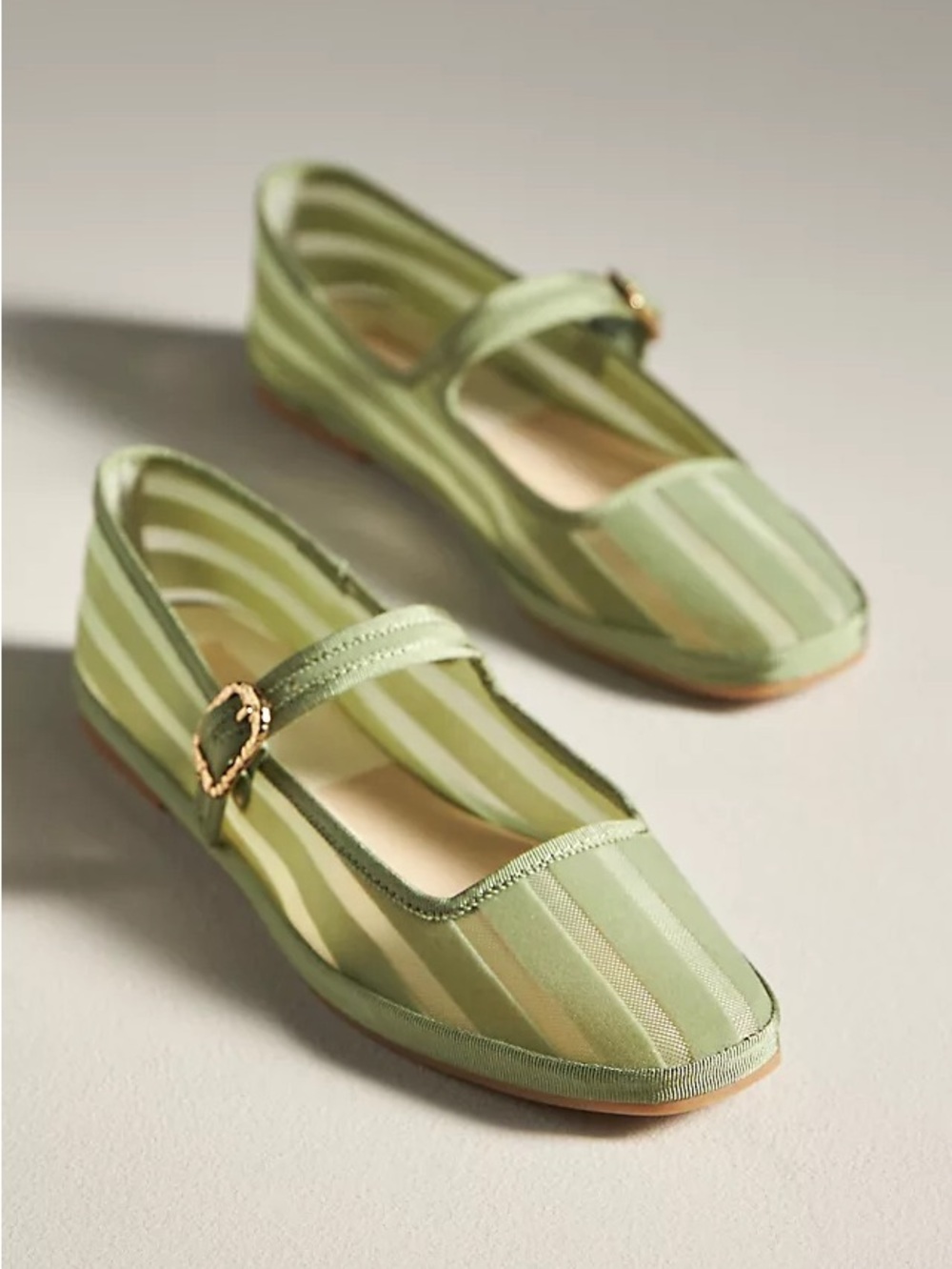 Dolce Vita Green Stripe Mesh Flats - like new!